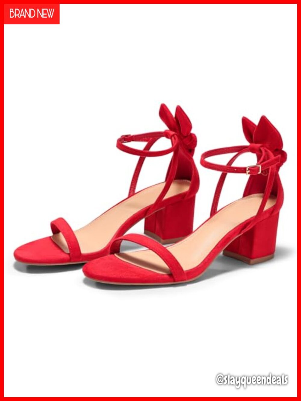 Womens Chunky Low Heel Open Toe One Strap Heeled Sandals Bow Ankle Strap